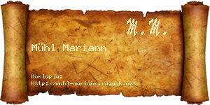 Mühl Mariann névjegykártya